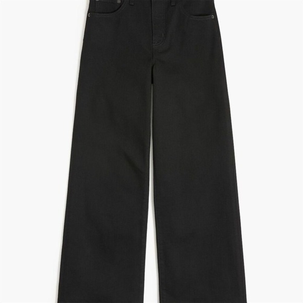 NWT J. Crew Factory Women's Tall‎ Cropped Wide-Leg Black Jeans Size 34T